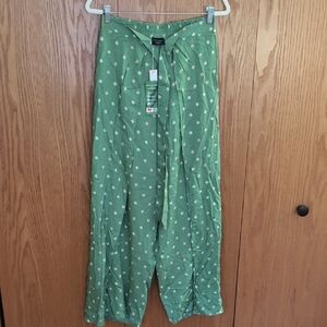 Summersalt Olive Wide Leg Pants with White Dots